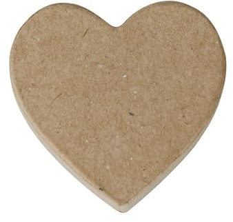 Décopatch AC845Cpack 10x Herzen aus Pappmaché 7x7cm Kartonbraun