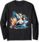 Lustiges Aquarell-Rugby-Ente: Ente und Rugby-Liebhaber Kunstwerk Langarmshirt
