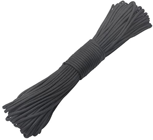 1 Stück Paracord mit Stehendem für Survival, Fallschirmseil, Lanyard, Wandern, Wäscheleine, Schwarz