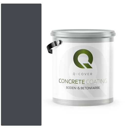 Q-COVER Bodenfarbe Betonfarbe Graphit 5,0L Garagenboden Bodenbeschichtung für Innen- und Außenflächen Kellerfarbe Fußbodenfarbe