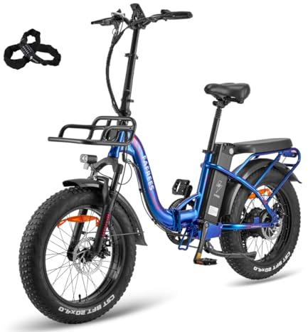Fafrees E Bike Klapprad 20 Zoll, F20 Max Elektrofahrräder 48V 22.5Ah Akku, 4.0 Fette Reifen E-Fahrrad Damen, City ebike Herren Pedelec für Erwachsene, Blau