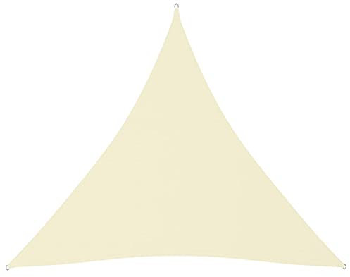 Homgoday Tenda a vela triangolare in tessuto Oxford color crema 3 x 3 m tende per terrazze tenda per balcone finestra resistente ai raggi UV per giardino terrazza finestre