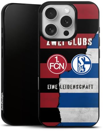 Slim Case extra dünn kompatibel mit Apple iPhone 16 Pro Silikon Handyhülle schwarz Hülle 1. FC Nürnberg FC Schalke 04 Offizielles Lizenzprodukt