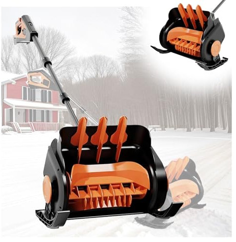 Mini Spazzaneve Elettrico a Batteria Con Scatola di Controllo a 4 Velocità - 2 Batterie e Caricabatterie Inclusi