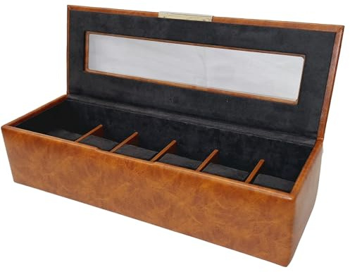 Mele & Co. Men's Brown Six Watch Display Storage Box