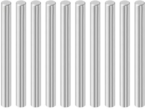 sourcing map Lot de 10 chevilles cylindriques en acier inoxydable 316L - 8 mm x 80 mm - Pour étagère - Éléments de fixation en métal - Argenté