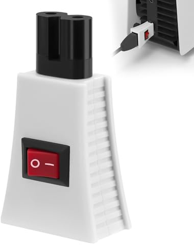 Adaptateur de Bouton d’Alimentation Geekria Compatible avec PS 5, PS5 Pro, PS4, PS4 Slim, PS3 et Xbox Series X, Interrupteur Marche/arrêt, Aide à réduire la consommation en Veille (Blanc)