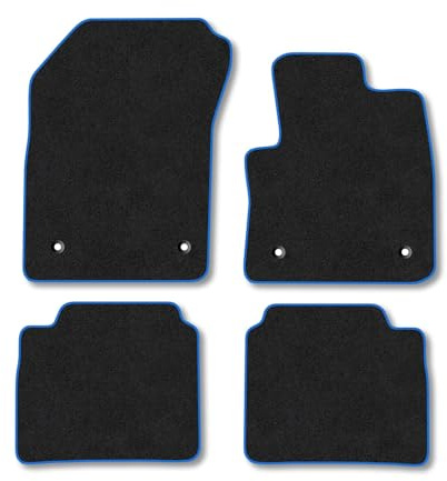 Nissan X-Trail E-Power (2022+) Premium Car Mats Accessories Tufted-Pile Carpet Blue Trim Tailored Fit Non-Slip Accessory Floor Mats Full Coverage Compatible Full Front & Rear Set Hand-Finished
