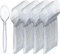 Pack of 100 Heavy Duty Clear Reusable and Washable Spoons Cutlery Tablespoon Perfect for Parties and Basic Everyday Tableware and Dinnerware