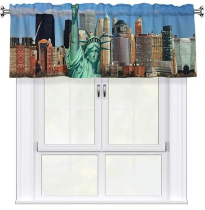 GXUNGT Tende corte con stampa Statua della Libertà a New York, perfette per cucine, bagni, lavanderie e studi