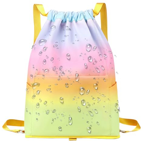 Tyinerc Pooltasche,Rucksack Mit Zugband - Großer Sanddichter Reise Fitness Sport Wasser Familienfreundlicher Rucksack