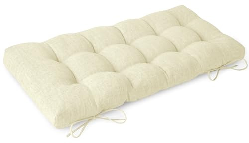 FlyGulls Indoor Bench Cushion for Indoor Furniture 106x40cm Beige | Thick, Stay in Place, Textured Fabric, for Entryway Window Shoe Storage and Kitchen Bench, Comfort Sitting, Upgrade Decor