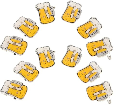 ARTIBETTER Lot de 15 Broches de Chope à Bière Clignotantes, Épingles de Col Décoratives pour Vêtements, Accessoires Fête Oktoberfest, Pin’s Lumineux pour Femmes, Présents Originaux