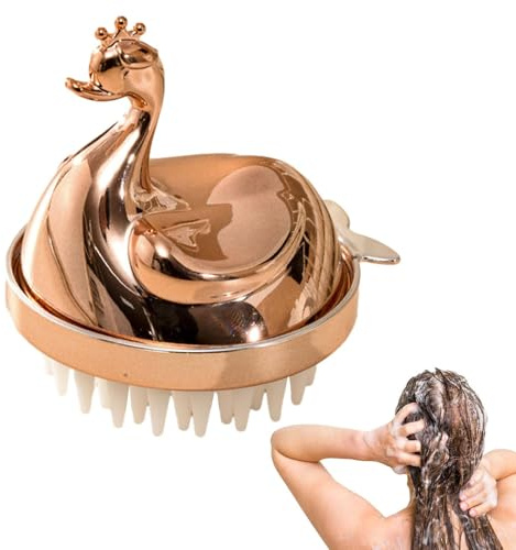 Hair Scalp Massager Shampoo Brush – Swan Design | Weiche Silikonborsten | abnehmbarer Kopfhaut Peeling Massagegerät | Haarbürste für Dusche, Haarpflege für Männer, Frauen, Entspannung, Reinigung
