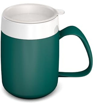Ornamin Becher mit Trink-Trick & therapeutischem Trinkaufsatz | Für Menschen mit Handicap, Parkinson & Schlaganfall | Barrierefrei, selbstständig trinken | Für Linkshänder & Rechtshänder | petrol