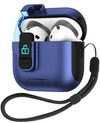 INF Tiefblaue TPU-Schutzhülle kompatibel mit AirPods 4 mit Ständerfunktion