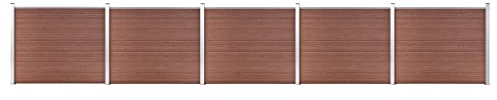 Mokuyary Zaunelement Set WPC 872x146 cm Braun Sichtschutzzaun, Garten Sichtschutz Panel Gartenzaun für Landschaft, Garten und Außende Dekoration