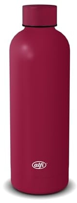 alfi BASICS Isolierflasche 0,50 l aus Edelstahl, 12h kalt, deep rose | Auslaufsicher, Trinkflasche, 6h heiß, Thermosflasche für Schule, unterwegs & Büro, pink
