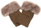 HugeStore Women Ladies Winter Warm Faux Fur Crochet Boot Cuff Socks Short Leg Warmers Khaki
