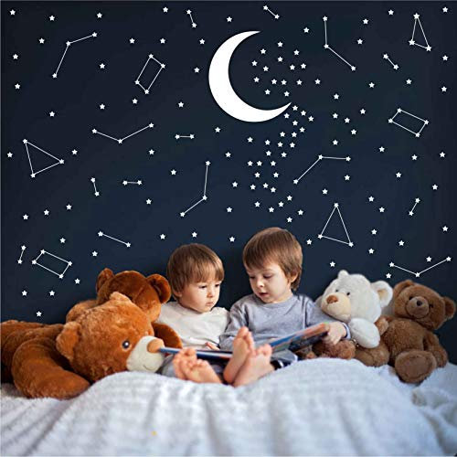 DXLING ZB162 Wandtattoo mit Sternbild, 190 Gold, entfernbar, Dekoration für den Weltraum, Kinderzimmer, Stiekrs Zodiac Astronomie