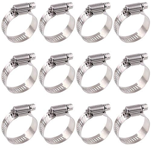 Glarks Kit assortito di fascette stringitubo a vite senza fine in acciaio inox 304, regolabili, gamma 21-38 mm, 20 pezzi, morsetti per tubo dell'acqua, idraulici, applicazioni automobilistiche e
