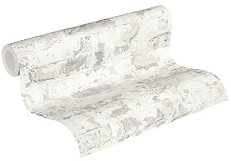 A.S. Création Livingwalls 369293 Metropolitan Stories Paul Bergmann Berlin Tapete in Vintage Backstein Optik Vliestapete grau weiß, 10,05 m x 0,53 m