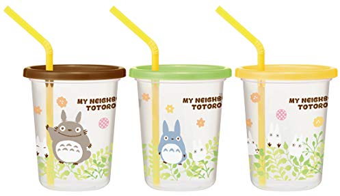 SKATER Acryl Tasse 320 ml 3-teilig [My Neighbor Totoro] mit Strohhalm, Reise, Whimsical, Kind, Mittelgroß, Strohbecher, Tasse