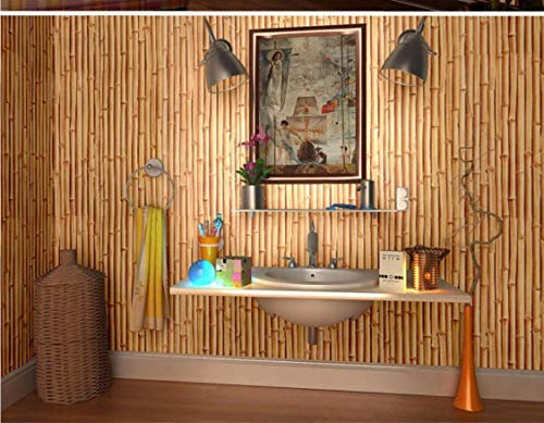 Chinois-pvc Imperméable À L’eau-papier Peint 3d-imitation Bambou Mat Paille-aturally-élégant Fond D’écran Village/leisure Resort Restaurant An02