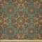 ABAKUHAUS Mandala Stoff als Meterware, Mystic Orient Element, Microfaser Multi Zweck Dekostoff für Kunsthandwerke, 3M (230x300cm), Reseda Grün Braun