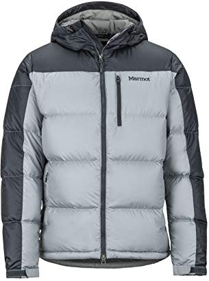 Marmot Herren Guides Down Hoody Ultra-leichte Daunenjacke, 700 Fill-Power, Warme Outdoorjacke Mit Kapuze, Wasserabweisend, Winddicht, Grau (Grey Storm/Dark Steel), S