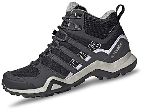 adidas Damen Terrex Swift R2 Mid Gtx trekking shoes, Core Black Dgh Solid Grey Purple Tint, 38 2/3 EU