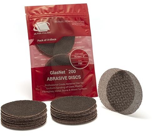Glass Polish 75mm Confezione da 20 dischi abrasivi a grana P80