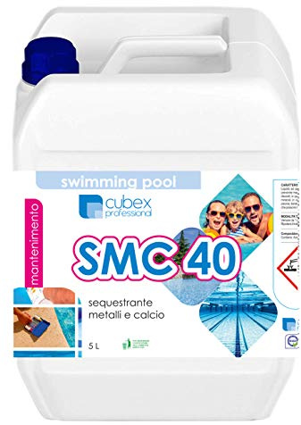 cubex professional SMC40 5Lt – Sequestrante e Chelante per Piscina | Previene Incrostazioni e Macchie da Metalli | Trattamento Anticalcare e Antiferro | Alta Efficacia Made in Italy