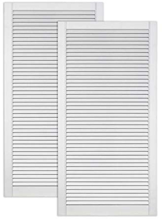 ben+camilla.com 2-er Pack/Zwei Stück Lamellentüren 993 x 494 x 21 mm weiß seidenmatt mit offenen Lamellen Kiefernholz für Regale, Schränke, Möbel - EINBAUFERTIG grundiert & lackiert