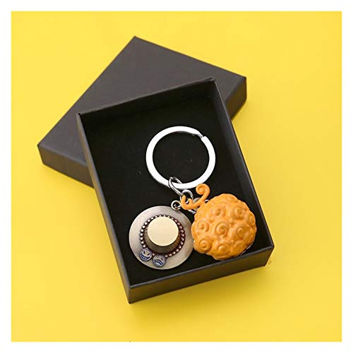 Djujiabh Schlüsselanhänger One Piece Keychain Teufelsfrucht Figur japanischer Strohhut Schädel Luffy Anhänger Schlüsselanhänger aus Metall Seleton Tasche Tränke Geschenk (Color : Keychain3 Box)