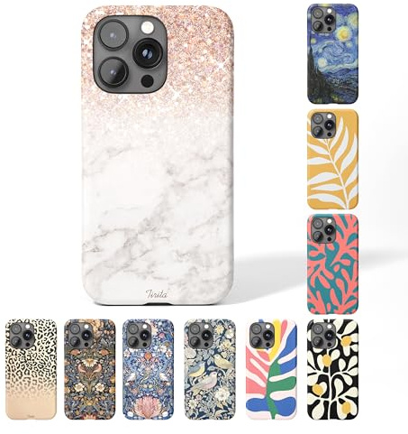 Tirita Personalised Phone Case for iPhone 12 & 12 Pro – Hard Case or Cover With Custom Name or Initials – Cute Personalised Gift for Women or Girls [29. Marble Rose Gold Sequins]