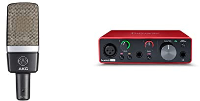 AKG C214 Professional Large-Diaphragm Condenser Microphone & Focusrite Scarlett Solo 3rd Gen USB Audio Interface