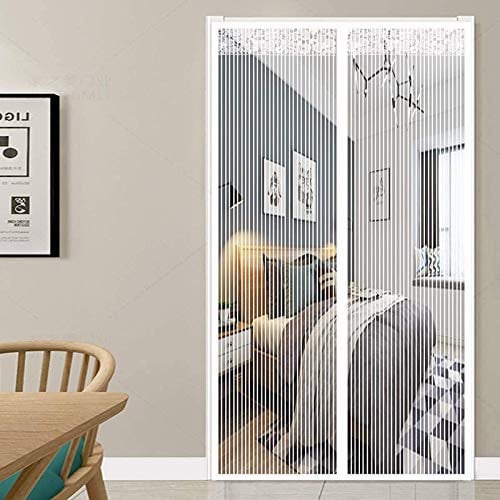 Magnetic Screen Door, Fly Screen Door with Heavy Duty Mesh Curtain with Magnets, Anti-Tearing Reinforced Top, Full Frame Hook&Loop, Hands Free, Pet and Kid Friendly
