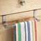 Bakaji Asta Porta Asciugamani Strofinacci Bagno Cucina In Acciaio Installazione Sopraporta con Ganci per Ante Mobili e Porte Portasciugamano Aggancio Rapido Salvaspazio Colore Silver (23 cm)