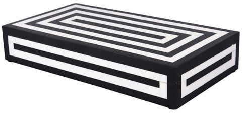 Handicrafts Home Large Decorative Storage Box 12x6, Coffee Table Organizer Box, Modern Home Decor Accent, Keepsake Memory Box, Jewelry Storage Box, Boho Chick, Shelf or Mantle Decor, Medley Concentric