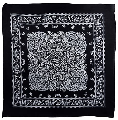 Red X XL Montana Paisley Bandana, weich, leicht, Baumwolle, Größe XL, 66 x 66 cm, Schwarz, X-Large