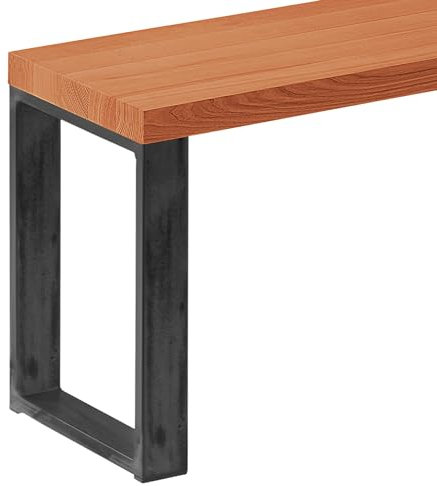 LAMO Manufaktur Sitzbank Esszimmer Holzbank 30x120x47 cm, Möbelfüße Simple Rohstahl mit Klarlack/Dunkel, LSB-01-A-004-120-0000