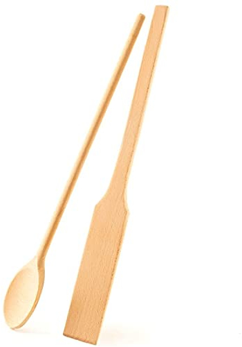 Mr. Woodware Extra Long Cooking Utensils 16 Inch - For Big Stock Pots Commercial Cooking, Cauldron Made From Premium Beechwood High Heat Resistant Suitable For Outdoor, Restaurants, Sturdy
