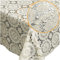 Tischdecke abwaschbar Wachstuch Lace Vinyl Häkel Spitze Optik 100 x 138cm Kreise Creme abwischbar