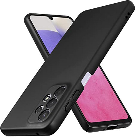 cadorabo Coque Compatible avec Samsung Galaxy A33 5G en Metallic Noir - Housse Protection Rigide en Plastique Dur avec Anti-Choc et Anti-Rayures - Ultra Slim Fin Hard Case Cover Bumper