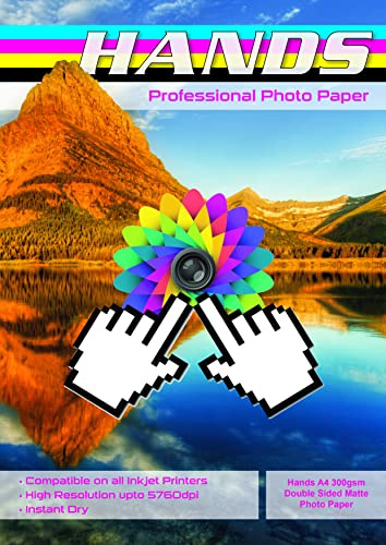 Hands Professional Fotopapier Foto, A4, 300 g/m², doppelseitig, matt, 50 Blatt