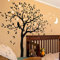 Studio Quee Großer Baum Wandaufkleber mit Eule, Mond und Sternen Kinderzimmer Wandbild Dekoration 088 (Äste nach rechts, Schwarz, Weiß)