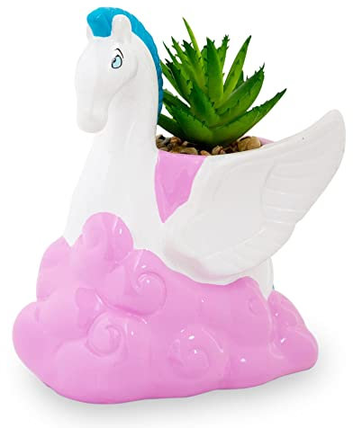 Disney Hercules Pegasus 3-Inch Ceramic Mini Planter With Artificial Succulent