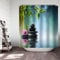 Whoiy Rideau de Douche Tissu Polyester Bleu Anti-Moisissure Galet 120x180