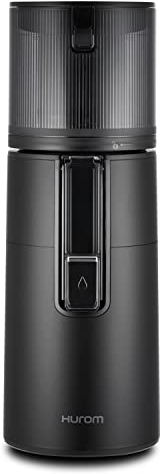 Hurom H400 - Exprimidor lento fácil de limpiar, negro mate, manos libres, tolva se adapta a productos enteros, motor silencioso, limpieza sin exfoliantes, sin BPA, fácil montaje, vida saludable,